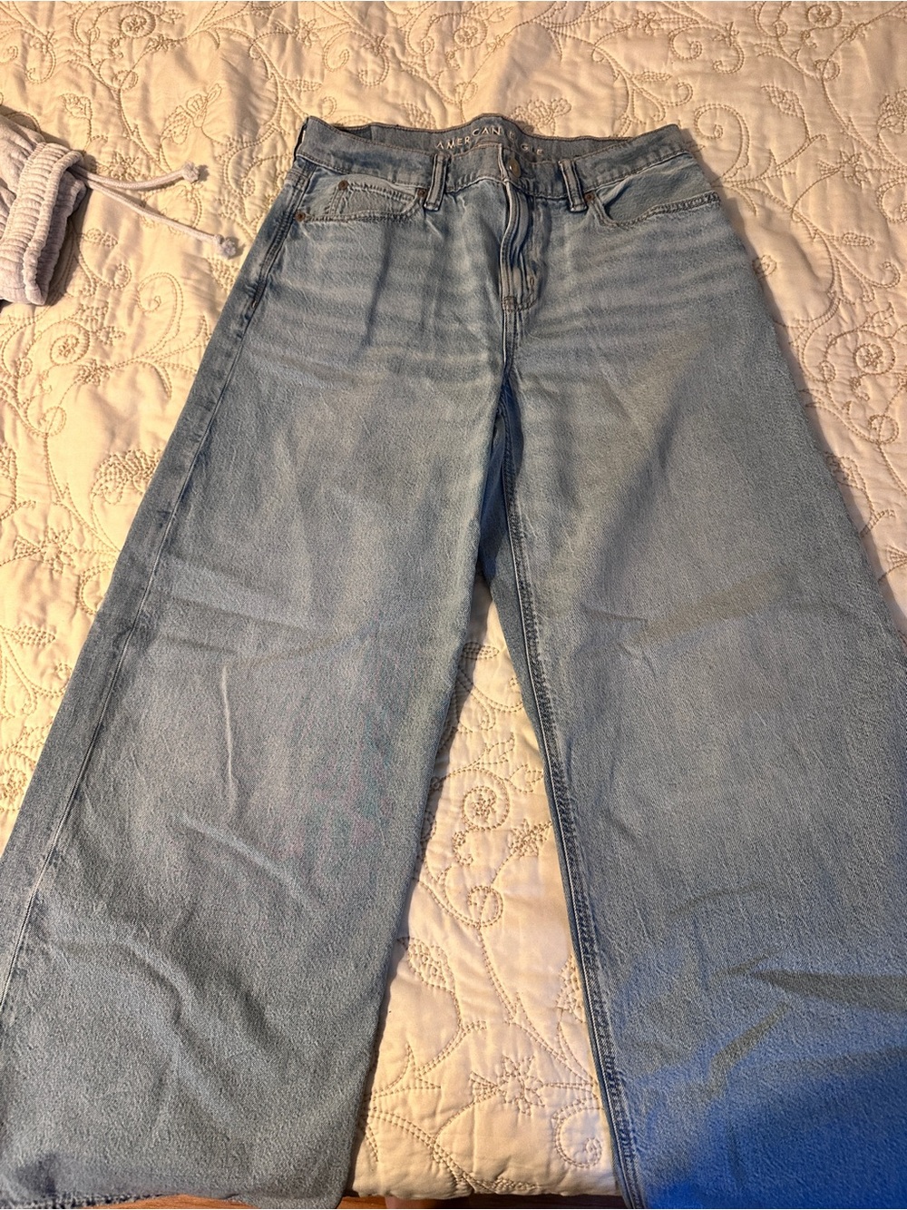 American Eagle Outfitters Light Blue Wide-Leg Jeans